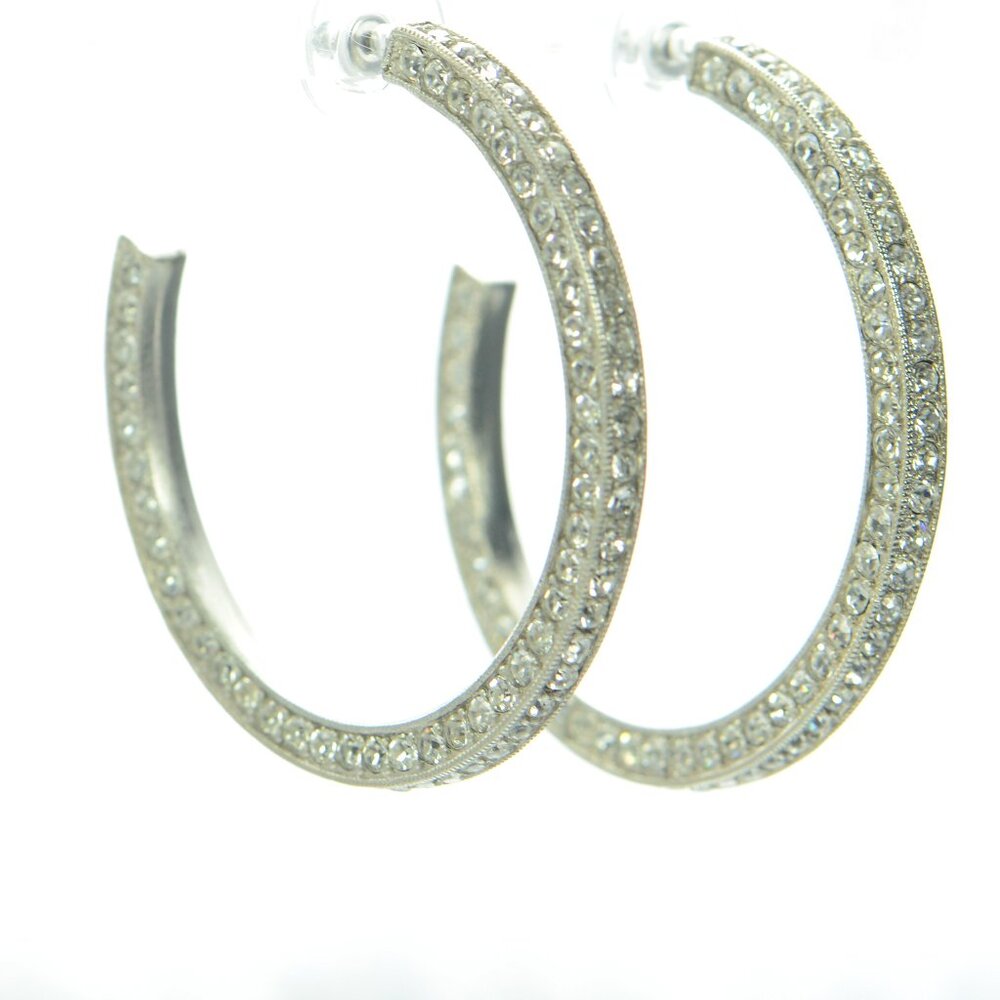 Kenneth Jay Lane KJL Crystal Hoop Earrings